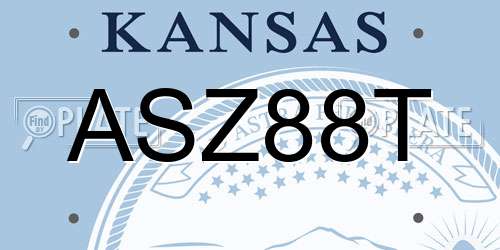 ASZ88T Kansas License Plate