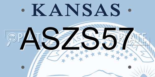 ASZS57 Kansas License Plate