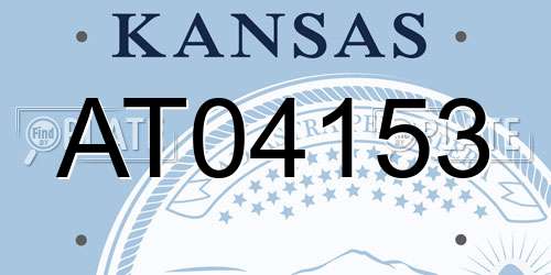AT04153 Kansas License Plate