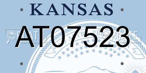 AT07523 Kansas License Plate