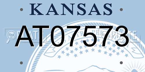 AT07573 Kansas License Plate
