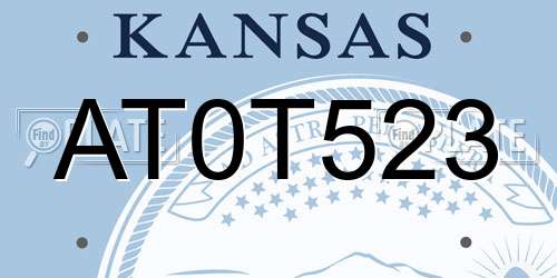 AT0T523 Kansas License Plate