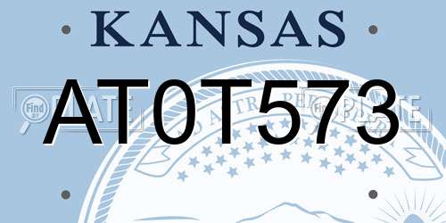 AT0T573 Kansas License Plate