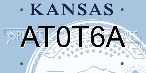 AT0T6A Kansas License Plate