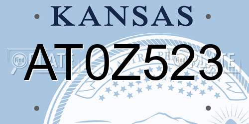 AT0Z523 Kansas License Plate