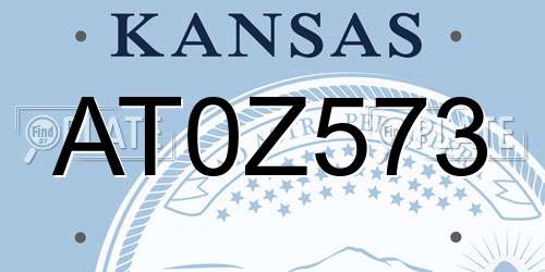 AT0Z573 Kansas License Plate