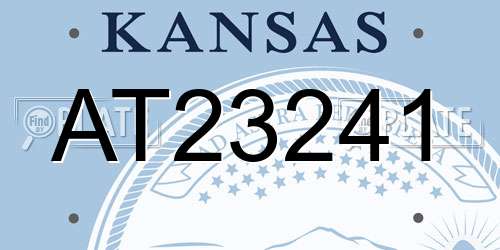 AT23241 Kansas License Plate