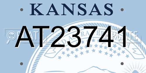 AT23741 Kansas License Plate