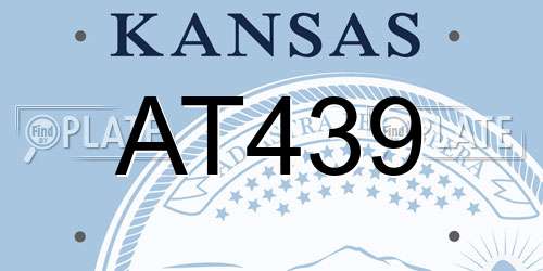 AT439 Kansas License Plate