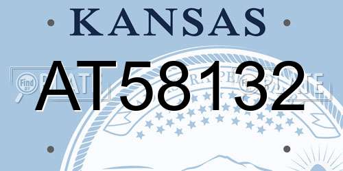AT58132 Kansas License Plate