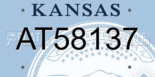 AT58137 Kansas License Plate