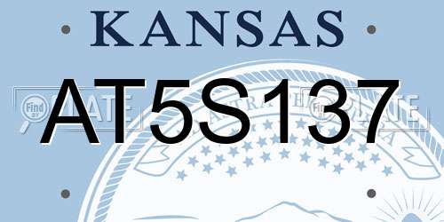 AT5S137 Kansas License Plate