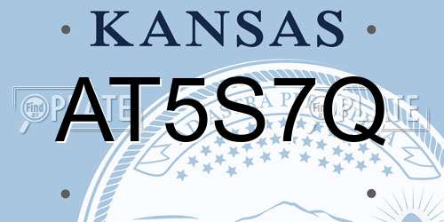 AT5S7Q Kansas License Plate
