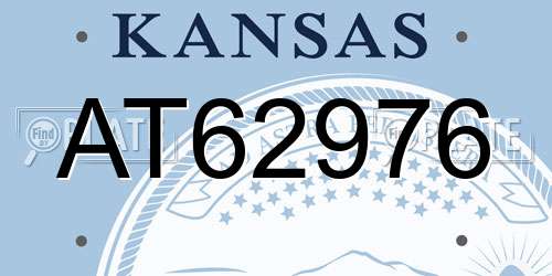 AT62976 Kansas License Plate