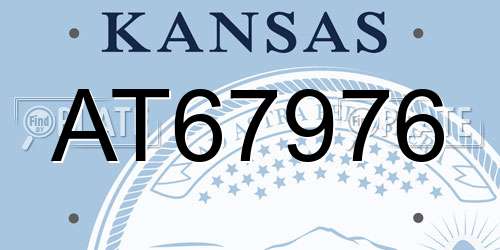 AT67976 Kansas License Plate