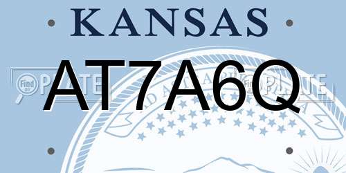AT7A6Q Kansas License Plate