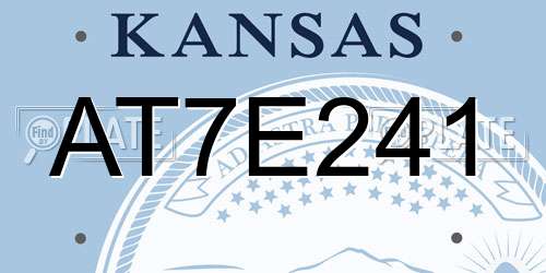 AT7E241 Kansas License Plate