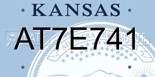 AT7E741 Kansas License Plate