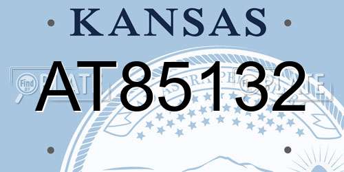 AT85132 Kansas License Plate