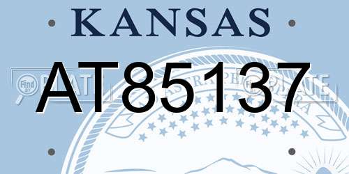 AT85137 Kansas License Plate