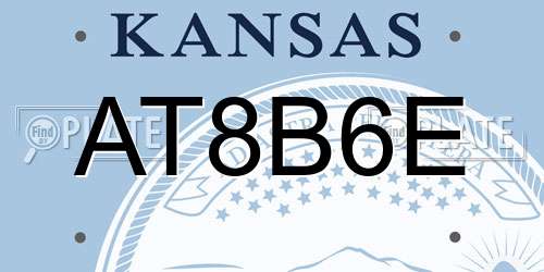 AT8B6E Kansas License Plate