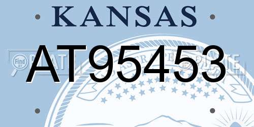 AT95453 Kansas License Plate