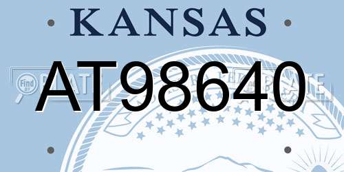 AT98640 Kansas License Plate