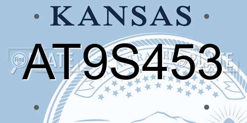 AT9S453 Kansas License Plate