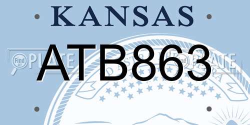 ATB863 Kansas License Plate