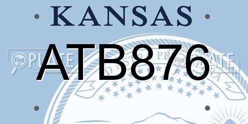 ATB876 Kansas License Plate