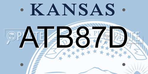 ATB87D Kansas License Plate