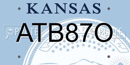 ATB87O Kansas License Plate