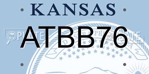 ATBB76 Kansas License Plate