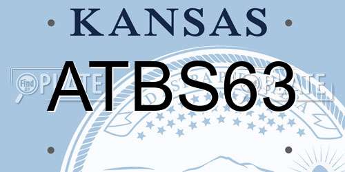 ATBS63 Kansas License Plate