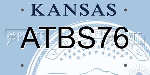 ATBS76 Kansas License Plate