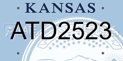 ATD2523 Kansas License Plate