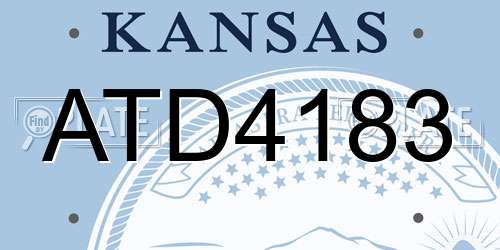 ATD4183 Kansas License Plate
