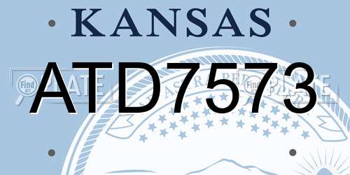 ATD7573 Kansas License Plate