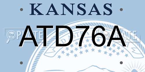 ATD76A Kansas License Plate