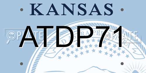 ATDP71 Kansas License Plate