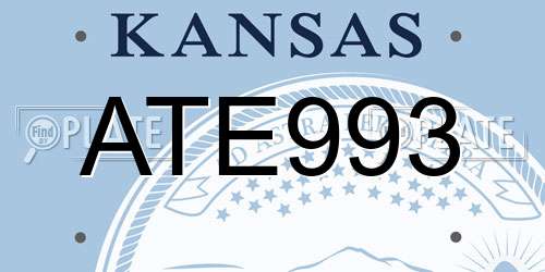 ATE993 Kansas License Plate