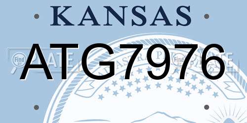 ATG7976 Kansas License Plate