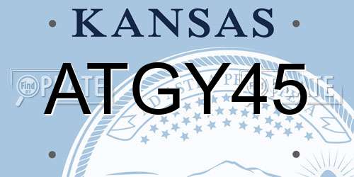 ATGY45 Kansas License Plate