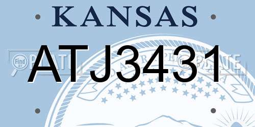 ATJ3431 Kansas License Plate