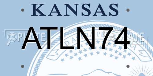 ATLN74 Kansas License Plate