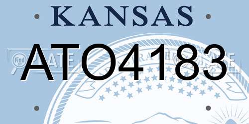 ATO4183 Kansas License Plate