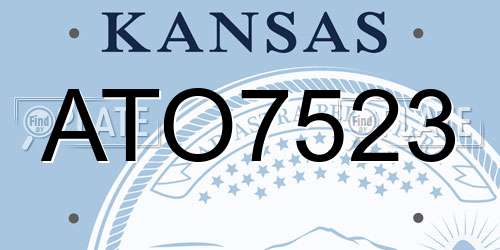 ATO7523 Kansas License Plate