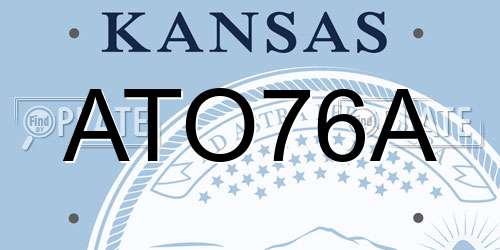 ATO76A Kansas License Plate