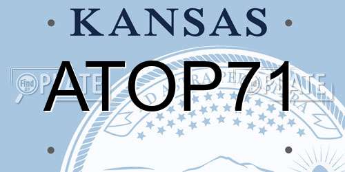 ATOP71 Kansas License Plate