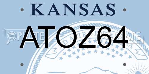 ATOZ64 Kansas License Plate